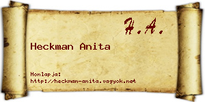 Heckman Anita névjegykártya